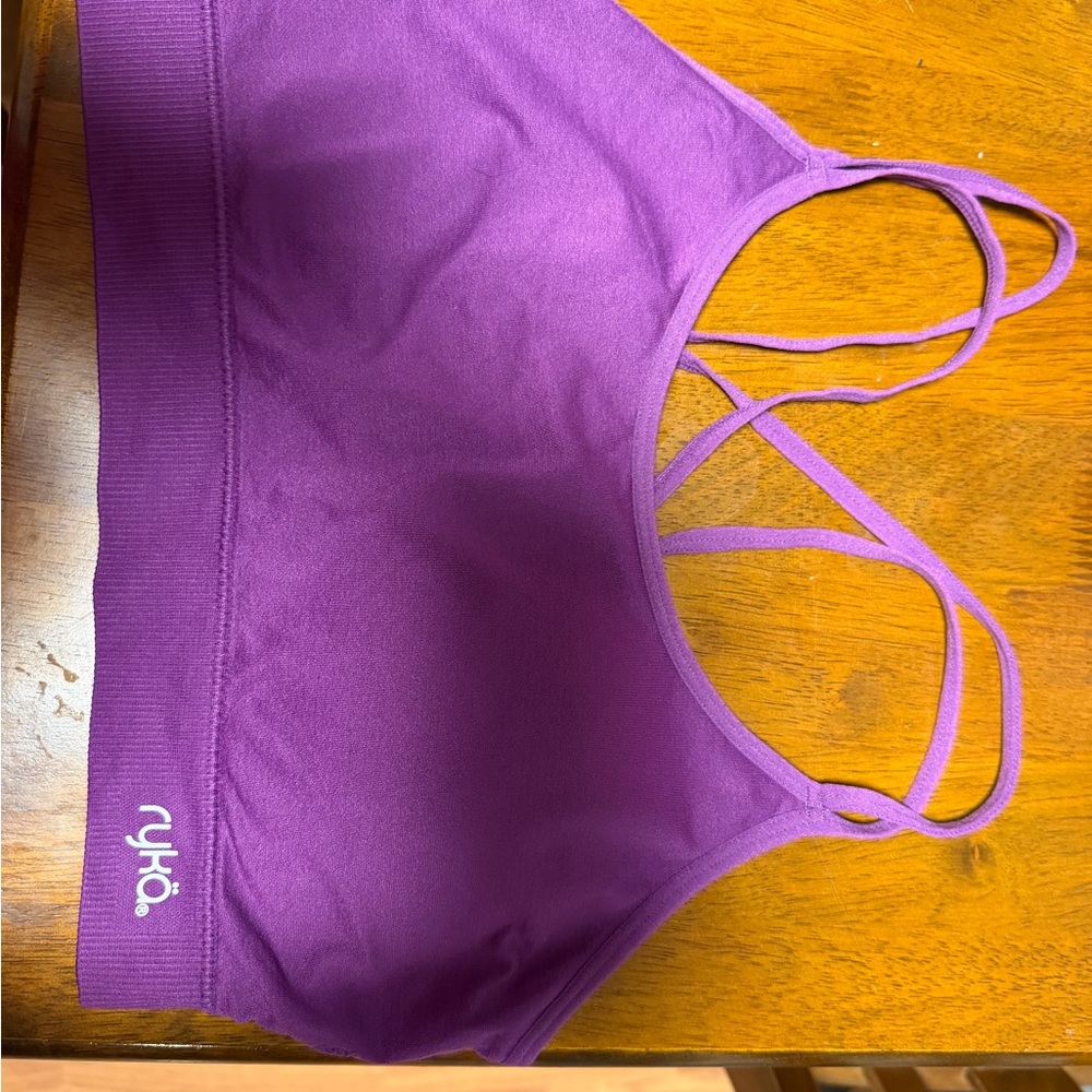 Ryka Purple Seamless Strappy Sports Bra Top